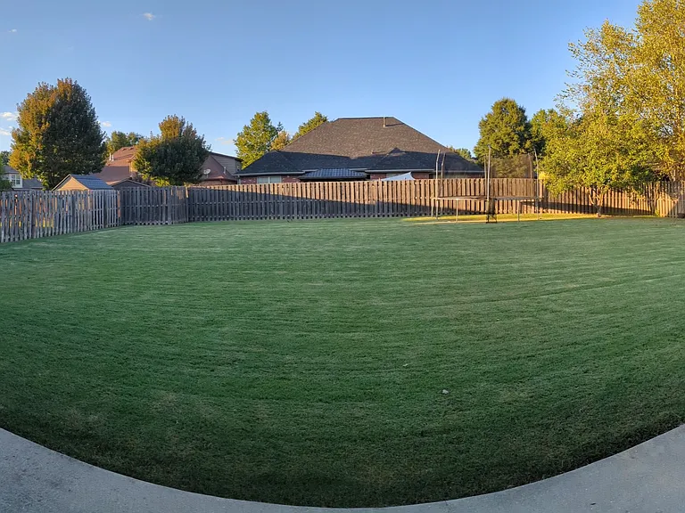 Large backyard.