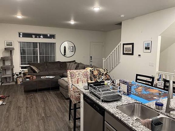 From kitchen facing family room