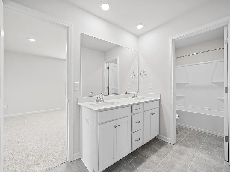Jack and Jill bathroom with double vanity