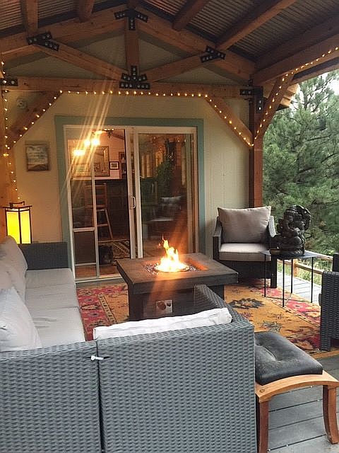 West-facing back deck