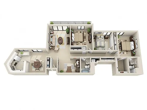Floor plan 3 Bedroom w/ Den