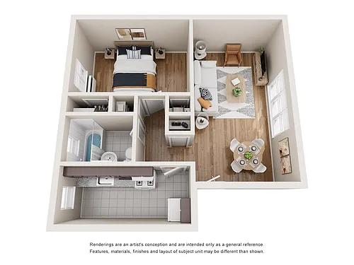 Floor plan 1 Bedroom 1 Bath