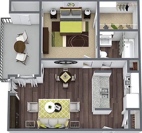 One Bedroom One Bath Floor Plan One Bedroom One Bath Floor Plan