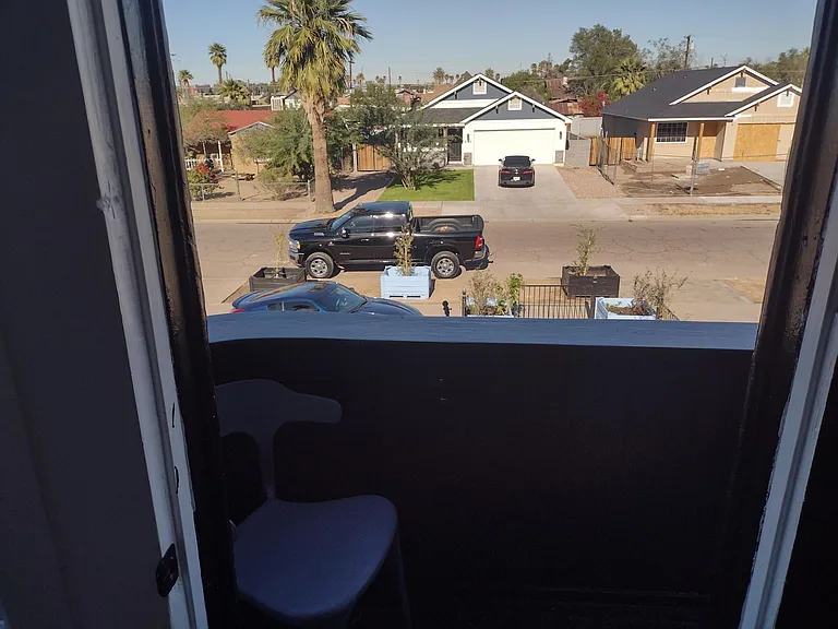 Looking out from balcony