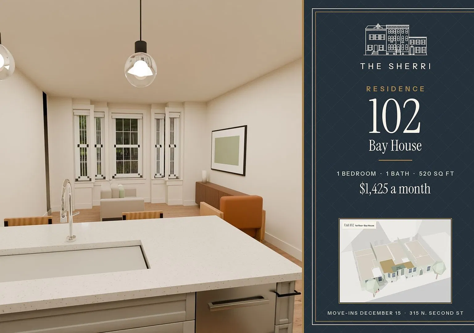 The Sherri | Residence 102 | One-bedroom residence | Dec 15 — Photo 3
