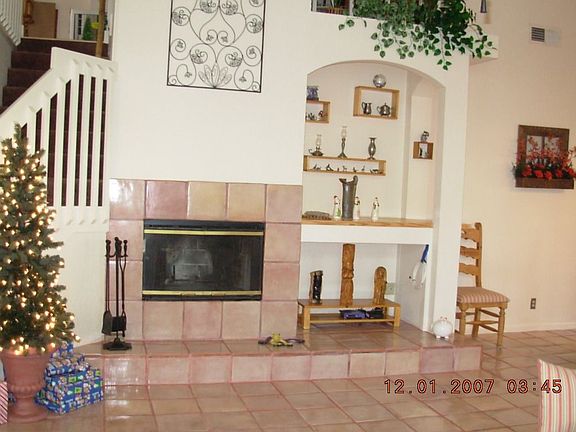 Living room fireplace