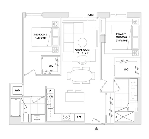 Floor plan 2 BED A5