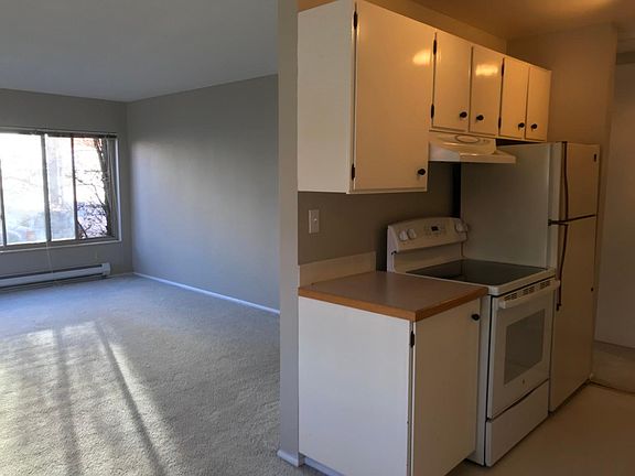 Kitchen, dining and living area