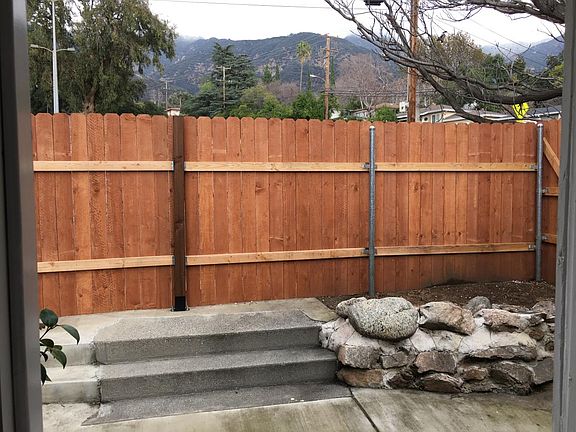 View above the fence, non enclosed private patio