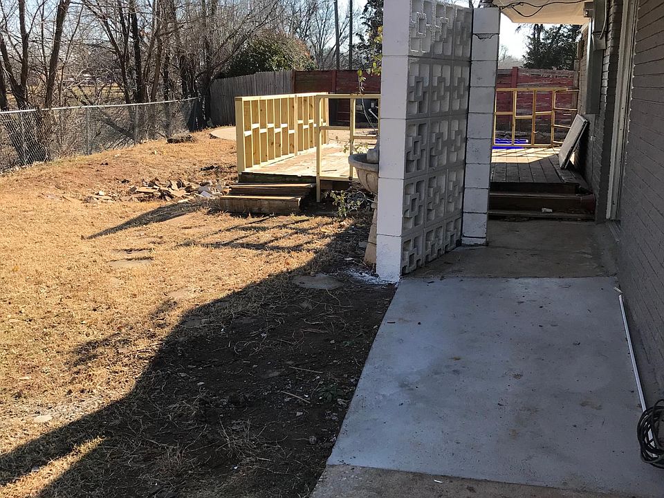 back yard with deck