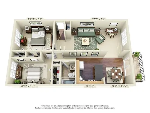 Floor plan Two Bedroom