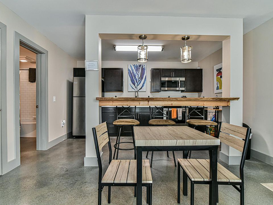 Bar seating and dining table
