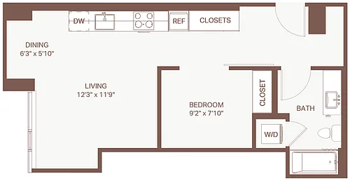 Floor plan Open 1x1 B5 Olympic