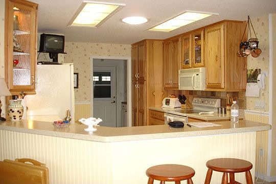 Solar tube/Hickory cabinets
