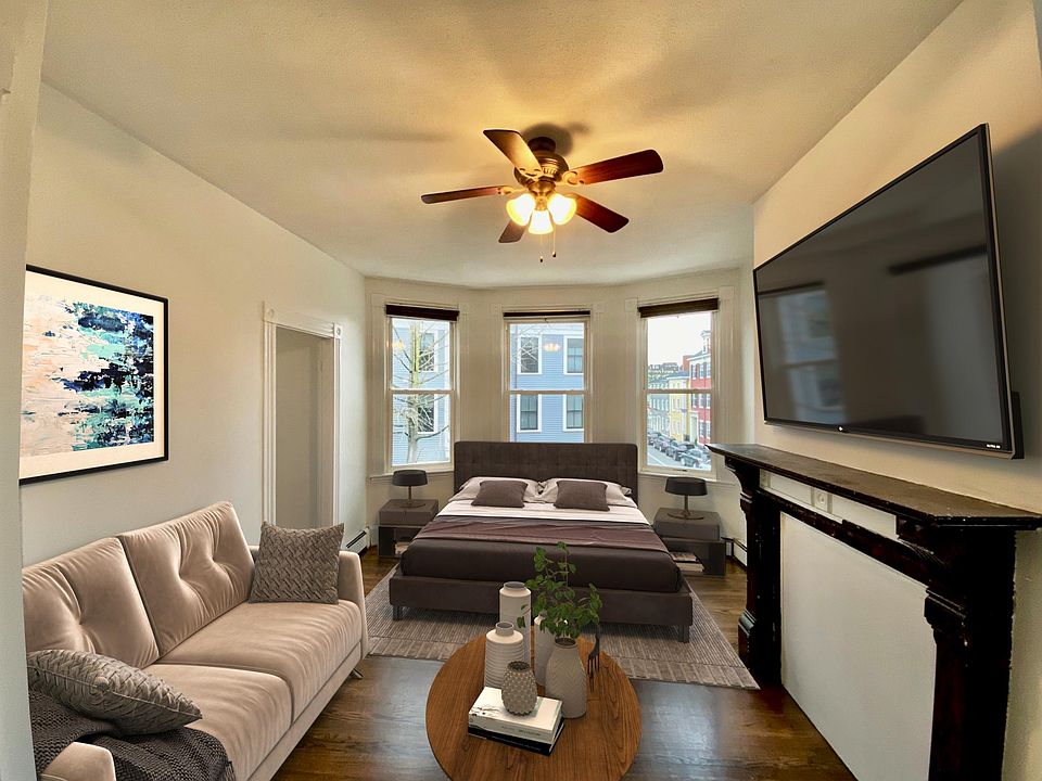 Front bedroom virtually staged.