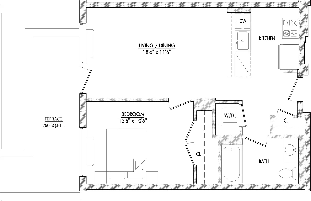 Floor plan A3-4 with Terrace