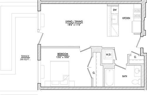 Floor plan A3-4 with Terrace
