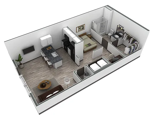 Floor plan Studio Retreat Courtyard