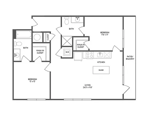 Floor plan D14 - Two Bedroom