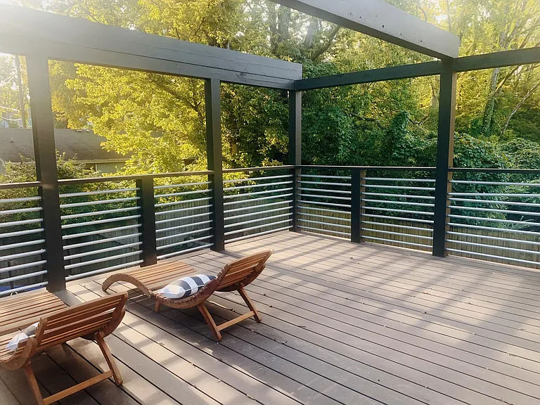 Upper level deck, accessible through upstairs family room