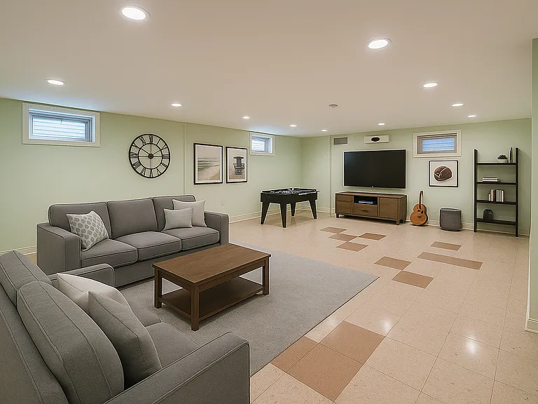 Large finished basement space - can be used as another entertaining area, a home gym, or whatever you can imagine.
