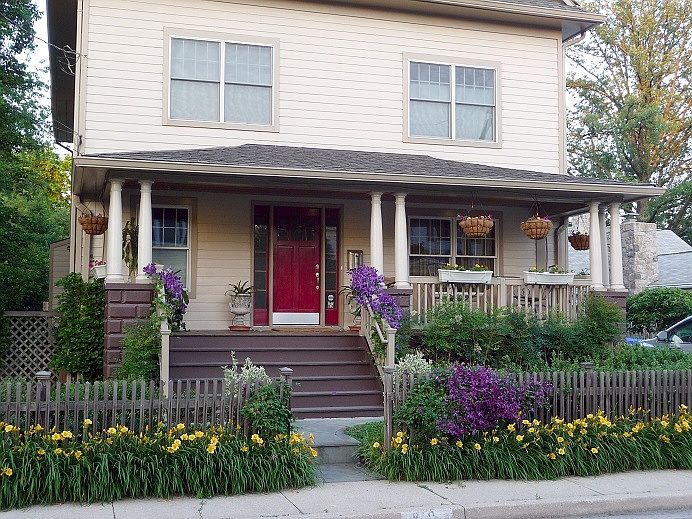 House front and landscape