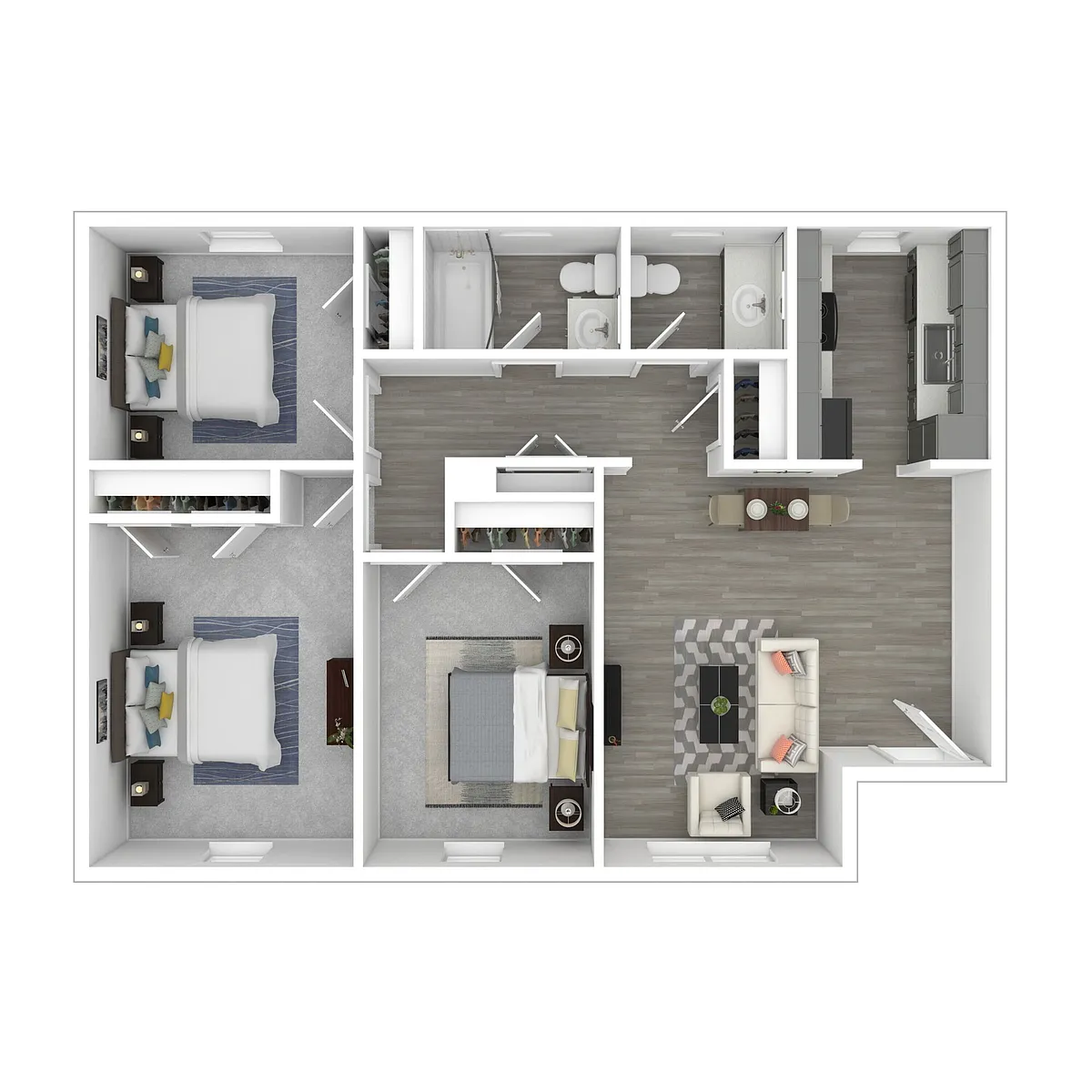 Floor plan Income Based 3 Bedroom 50%