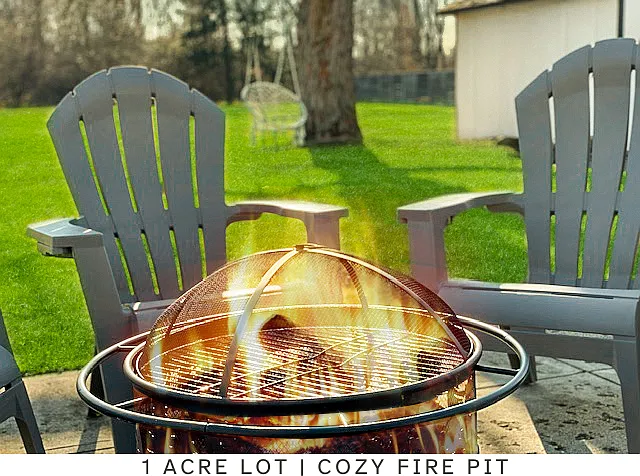 fire pit with roasting supplies!