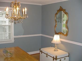 Sparkling Chandelier and molding details
