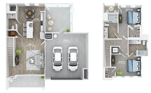 Floor plan Sanctuary D1 Two-Car Townhome
