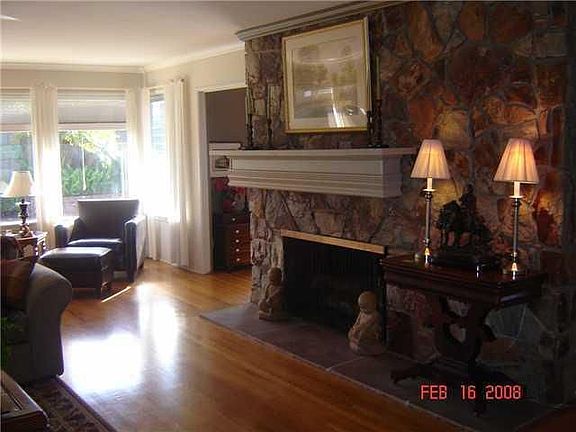 Living Room Stone Fireplace