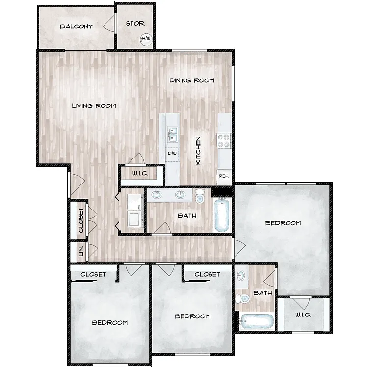 Floor plan 3x2A - BRAND NEW