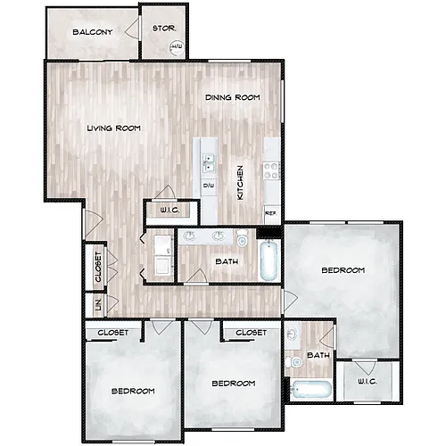 Floor plan 3x2A - BRAND NEW