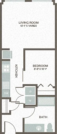 Floor plan Open One Bed 8