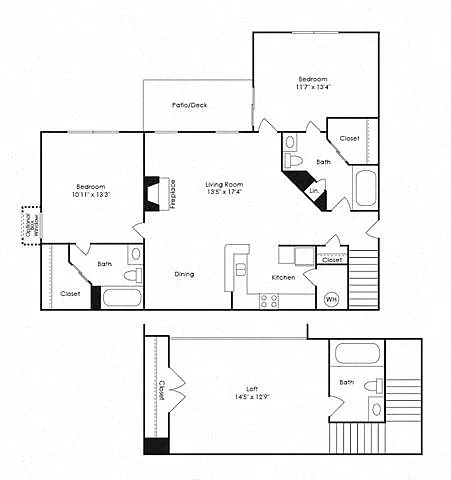 Floor plan C1 - 1280 sq. ft.