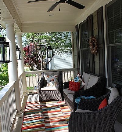 Large and inviting front porch