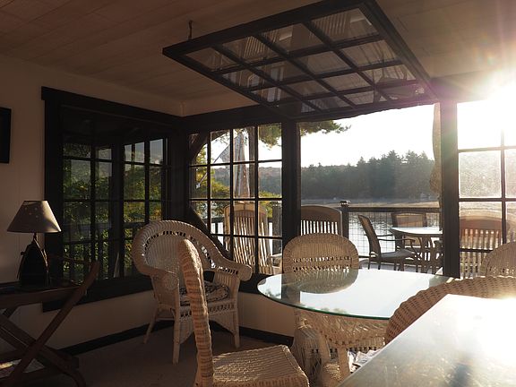 View inside boathouse