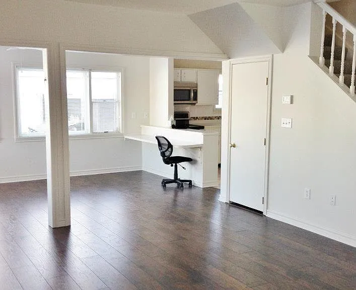 Open concept living and dining space