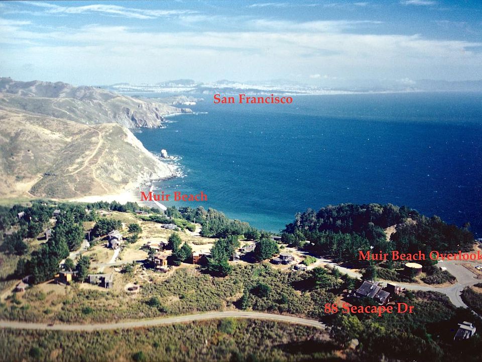 Aerial view of 88 Seacape with SF in the background.