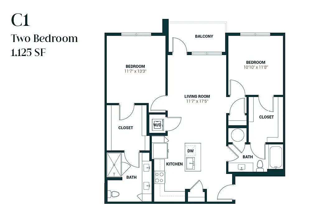 Floor plan Two Bedroom C1