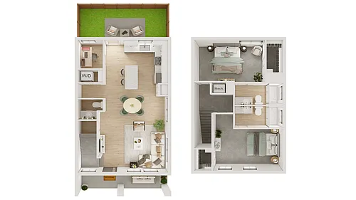 Floor plan 2BR/2.5BA - B3