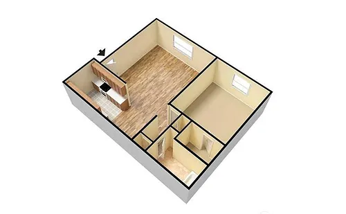 Floor plan 1x1 Classic Garden XL