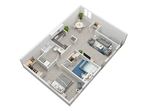 Floor plan 2 Bedroom 1 Bathroom