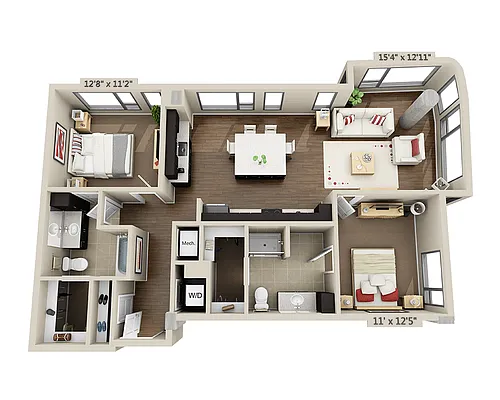 Floor plan Two Bedroom B2L