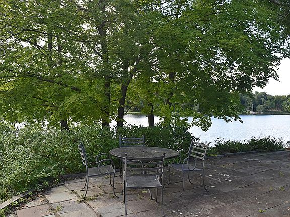 patio over lake