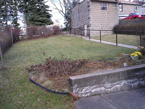 back yard and garage