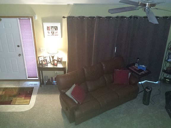 Patio doors behind curtain