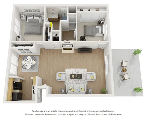 Floor plan 2x2 BR3