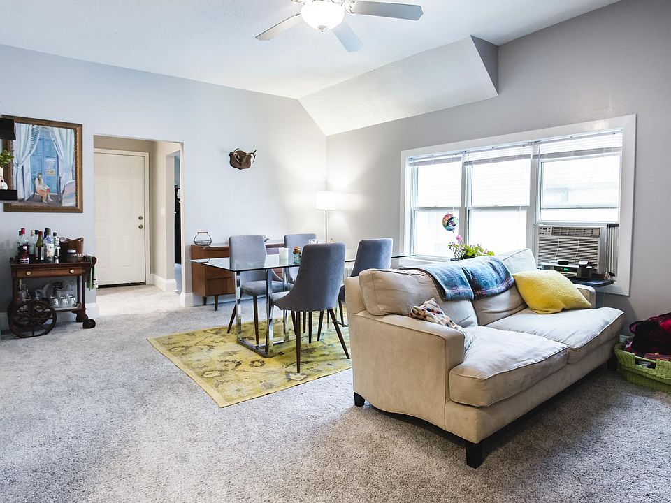 Spacious living/dining area has plenty of natural light.
