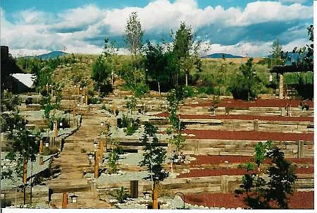 View of the terraced land between La Hacienda and the Center building